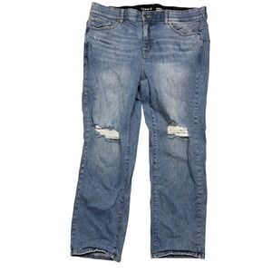 Torrid Bombshell Straight Jeans Womens 22T Blue Distressed Premium Stretch Denim